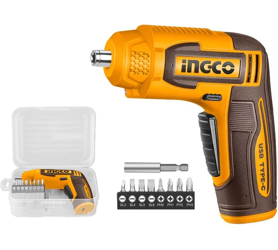 Аккумуляторная отвертка INGCO 4В Type-C, 4 Нм (5/20) , , шт CSDLI0458