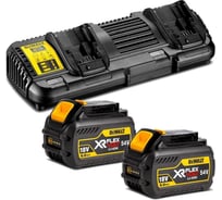 Набор DEWALT DCB132T2: 2 АКБ DCB546, Li-Ion, 18/54 В, 6/2 Ач и двойное зарядное устройство DCB132, 12/14.4/18/54 B, 2x4 А DCB132T2-QW