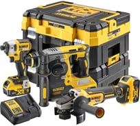 Аккумуляторный набор Dewalt DCK305P3T: шуруповерт DCF887 + перфоратор DCH273 + УШМ DCG405, с 3 АКБ 5 Ач и ЗУ, в 2 кейсах TSTAK DCK305P3T-QW