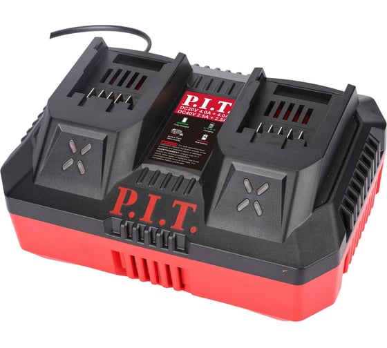 Зарядное устройство двухпортовое P.I.T. (20В/40В, 4.0А/2.5А, 220Вт, акб 20В/40В OnePower), PC20401