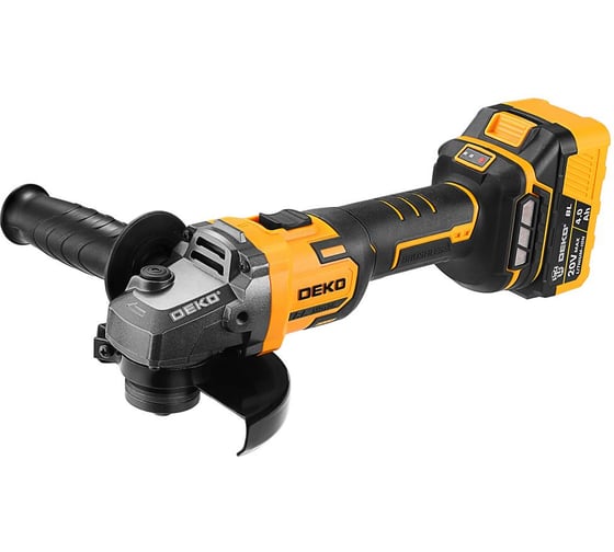 Углошлифовальная машина бесщеточная DEKO DKAG-125, 20В, 1_4.0Ач 083-1063