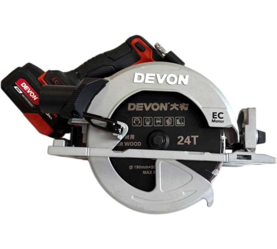 Аккумуляторная ручная дисковая пила без аккумулятора и ЗУ DEVON 5850-LI-20