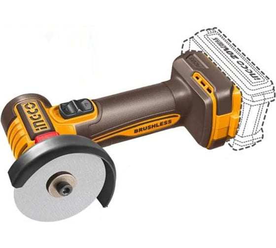 Мини-УШМ INGCO аккумуляторная, б/щ, 76 мм, P20S(20В) CAGLI207625