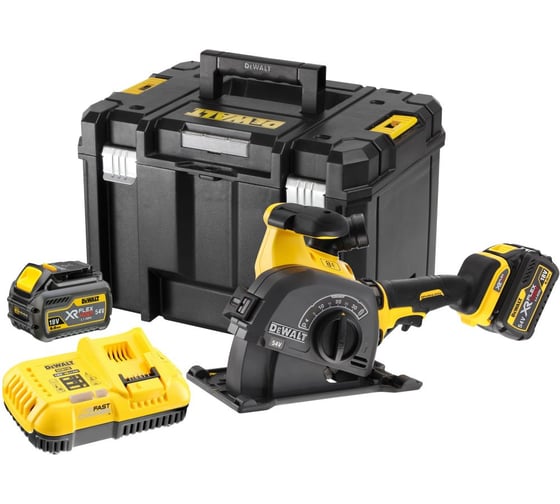 Аккумуляторный штроборез Dewalt DCG200T2, 54 В, 125 мм, 9000 об/мин, с 2 АКБ 2 Ач и ЗУ, в кейсе TSTAK () DCG200T2-QW