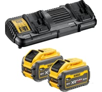 Набор DEWALT DCB132X2: 2 АКБ DCB547, Li-Ion, 18/54 В, 9/3 Ач и двойное зарядное устройство DCB132, 12/14.4/18/54 B В, 2x4 А DCB132X2-QW