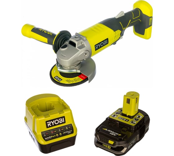 Комплект Ryobi ONE+: угловая шлифмашина R18AG-0 и набор RC18120-125 5133003359 290320221