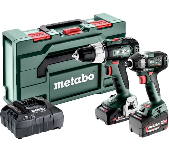 Аккумуляторный набор Metabo 18 В: дрель-шуруповерт SB 18 L + шуруповерт SSD 18 LT 200 BL, с 2 АКБ 4 и 2 Ач и ЗУ, в кейсе metaBOX 685198000
