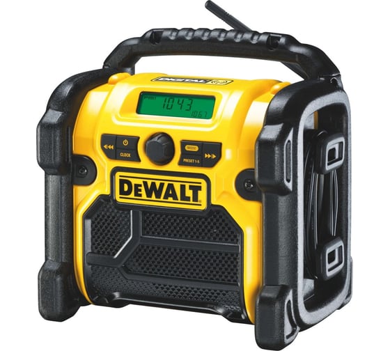 Аккумуляторный радиоприемник Dewalt DCR020, 12/18 В, с возможностью работы от сети, 10 Вт, без АКБ и ЗУ DCR020-XJ 1