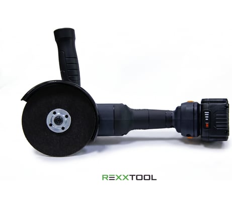 Аккумуляторная угловая шлифовальная машина REXXTOOL MaxXT с регулятором оборотов, 2 АКБ, 125мм, комплект расходных абразивных материалов RXT-MXT2BATT-125