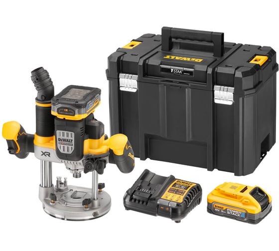 Аккумуляторный фрезер Dewalt DCW620H2, 18 В, 23000 об/мин, с 2 АКБ 5 Ач и ЗУ, в кейсе TSTAK DCW620H2-QW