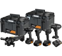 Аккумуляторный набор Dewalt McLaren Limited Edition DCK5222MP3T, 18 В: 5 инструментов, с 3 АКБ 5 Ач и ЗУ, в 2 кейсах TSTAK DCK5222MP3T-QW