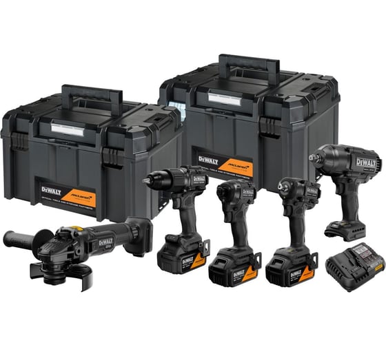Аккумуляторный набор Dewalt McLaren Limited Edition DCK5222MP3T, 18 В: 5 инструментов, с 3 АКБ 5 Ач и ЗУ, в 2 кейсах TSTAK DCK5222MP3T-QW