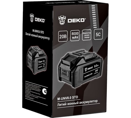 Аккумулятор DEKO M-UNV8.0 STD, Li-ion, 20В, 8.0А_ч 081-1098