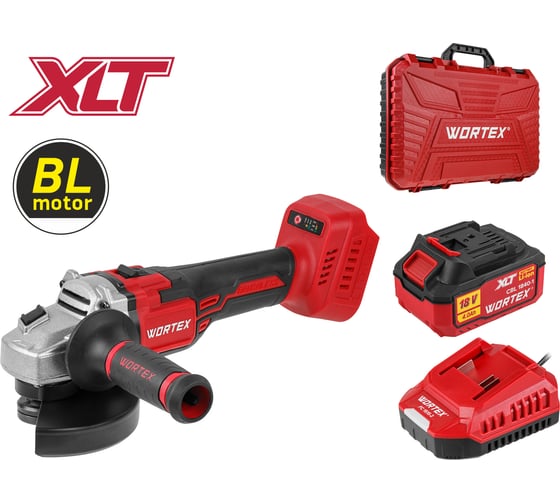 Аккум. углошлифмашина WORTEX CAG 1812 S в чем. ALL1 XLT SET БЕСЩЕТ., 18 В, 125 мм, 9600 об/мин ЦИ-0455939331