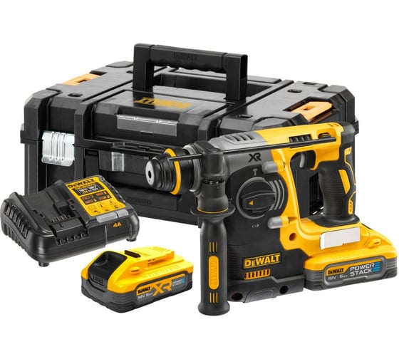 Аккумуляторный перфоратор Dewalt (DCH273H2T, 18 В, 2.1 Дж, 4600 уд/мин, с 2 АКБ 5 Ач и ЗУ, в кейсе TSTAK), DCH273H2T-QW 1
