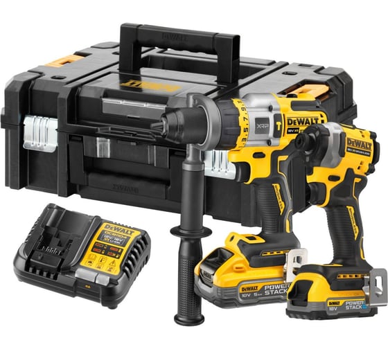 Аккумуляторный набор Dewalt DCK2052H1E1T: дрель-шуруповерт DCD999 + шуруповерт DCF850, с 2 АКБ 1.7 и 5 Ач и ЗУ, в кейсе TSTAK DCK2052H1E1T-QW