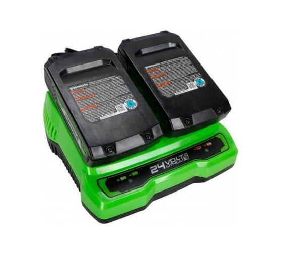 Устройство зарядное для 2-х аккумуляторов G24x2UC2 24 В GreenWorks 2931907