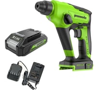 Перфоратор аккумуляторный бесщеточный GreenWorks GD24SDS1K2, 1,2 ДЖ, 24V, c АКБ 2Ач и ЗУ, 3803107UA