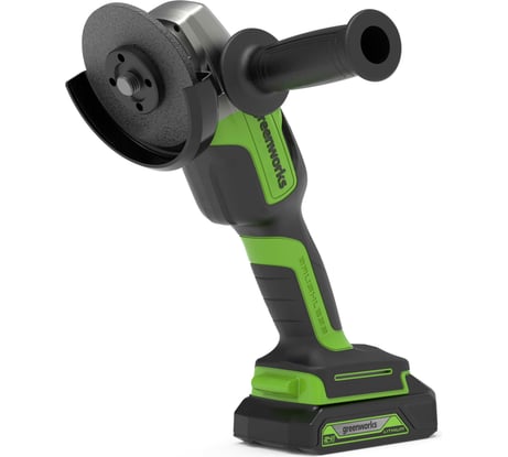 Угловая шлифовальная машина аккумуляторная GreenWorks, GD24AG 24V бесщеточная 2 АКБ и ЗУ 3200207UA