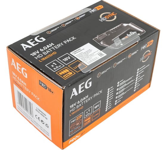 Аккумулятор L1860SHD 18В, 6 Ач AEG 4935480049