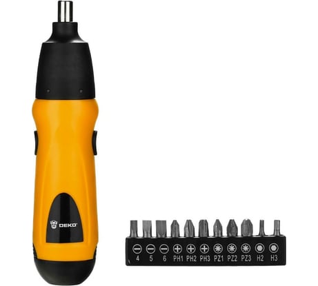 Аккумуляторная отвертка DEKO DKS-Li + набор бит 11 шт. 065-0661