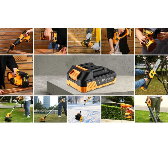 Эксцентриковая аккумуляторная шлифмашина DEKO DKCG20-125, 20В, 1х2.0 Ач 063-4022