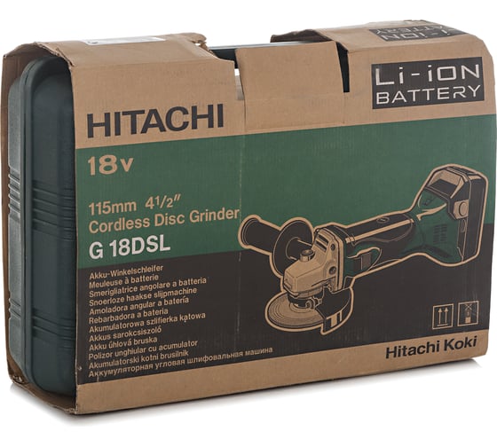 Аккумуляторная угловая шлифмашина HITACHI G18DSL