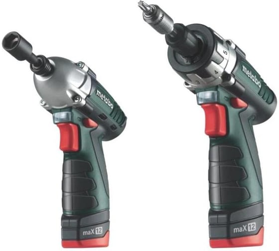 Набор: аккумуляторный шуруповерт Metabo PowerMaxx 12 + аккумуляторый ударный гайковерт PowerImpact + фонарь PowerLED 685018000