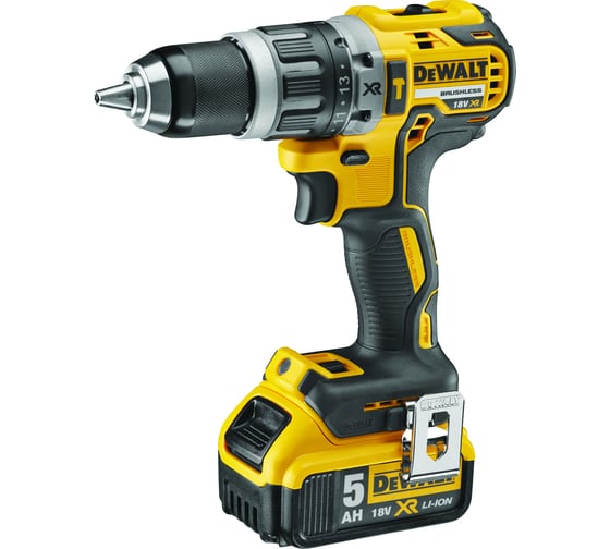 Ударная дрель-шуруповерт DCD796 + углошлифмашина DCG405 DEWALT 2 батареи DCB184 5.0Ah, зарядное устройство DCB115, чемодан TSTAK VI DCK2080P2T-QW