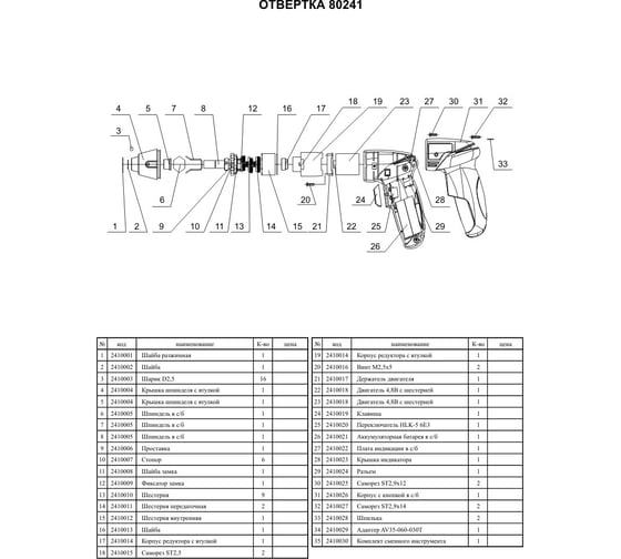 Аккумуляторная отвертка FIT 80241