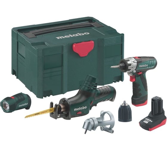Набор аккумуляторного инструмента Metabo Combo Set 3.1: дрель-винтоверт PowerMaxx BS + сабельная пила PowerMaxx ASE 685028000 1