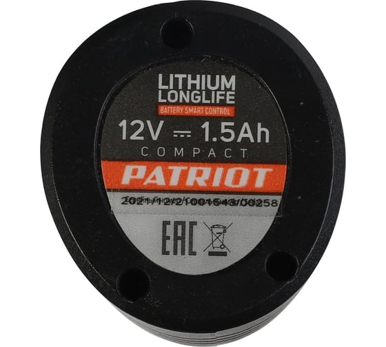 Батарея аккумуляторная Li-ion, 1.5 Ач, 12В для шуруповертов серии The One BR 104Li Patriot 180201107