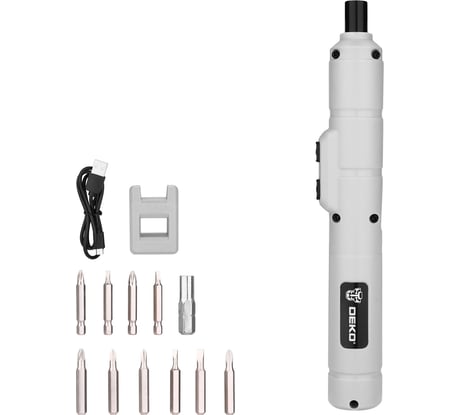 Аккумуляторная отвертка DEKO DKS4-Li + набор бит 10 шт 065-0662