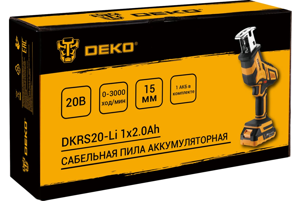 Аккумуляторная сабельная пила DEKO DKRS20-Li 063-4310 - выгодная цена .
