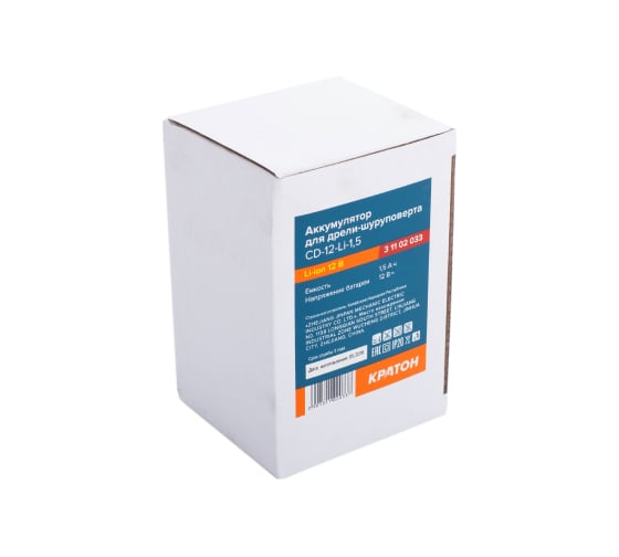 Аккумулятор для дрели-шуруповерта CD-12-Li-1,5 (12 В, Li-ion, 1.5 А*ч) Кратон 3 11 02 033