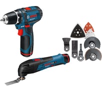 Набор аккумуляторная дрель-шуруповерт Bosch GSR 10,8-2-LI + универсальный аккумуляторный резак Bosch GOP 10,8 V-LI 0.615.990.CC2