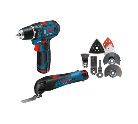 Набор аккумуляторная дрель-шуруповерт Bosch GSR 10,8-2-LI + универсальный аккумуляторный резак Bosch GOP 10,8 V-LI 0.615.990.CC2