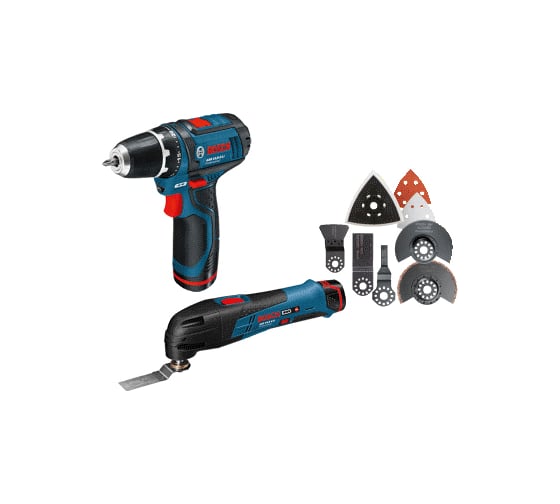 Набор аккумуляторная дрель-шуруповерт Bosch GSR 10,8-2-LI + универсальный аккумуляторный резак Bosch GOP 10,8 V-LI 0.615.990.CC2