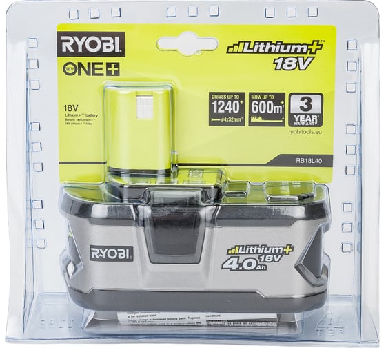 Аккумулятор Ryobi ONE+ RB18L40 4.0Ач 5133001907