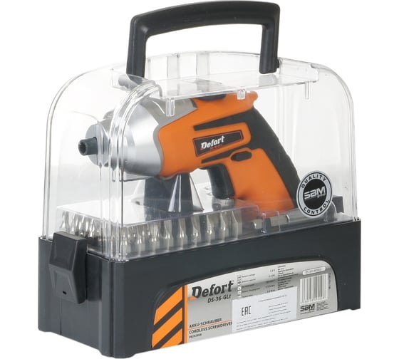 Аккумуляторная отвертка DEFORT DS-36-GLt 98292008
