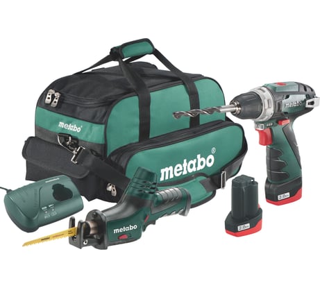 Набор аккумуляторных инструментов Metabo Combo Set 2.4: винтоверт PowerMaxx BS Basic + сабельная пила PowerMaxx ASE 685056000