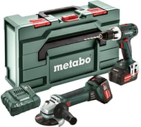 Набор аккумуляторного инструмента Metabo Combo Set 2.4.1 18В: дрель-шуруповерт BS 18 LT + угловая шлифмашина W 18 LTX 125 Quick 685038000