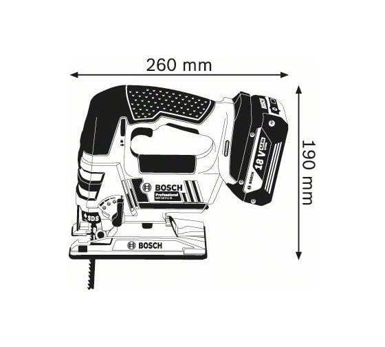 Аккумуляторный лобзик Bosch GST 18 V-LI B Solo 0.601.5A6.100