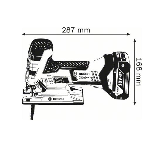 Аккумуляторный лобзик Bosch GST 18 V-LI S Solo 0.601.5A5.100