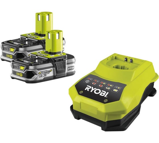 Набор Ryobi ONE+ RBC18LL15 5133001914 аккумулятор (18 В; 1.5 А*ч; Li-Ion) 2 шт. и зарядное устройство