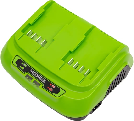 Быстрое зарядное устройство для 2-х аккумуляторов 40V GreenWorks 2938807