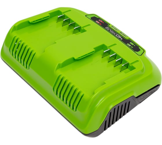 Быстрое зарядное устройство для 2-х аккумуляторов 40V GreenWorks 2938807