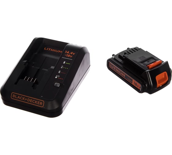 Аккумулятор (18 В; 1.5 А*ч; Li-Ion) + быстрое зарядное устройство 18В Black+Decker BDC1A15 1