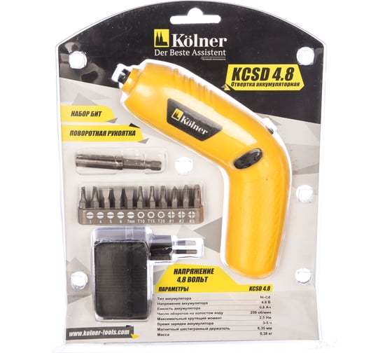 Аккумуляторная отвертка Kolner KCSD 4,8