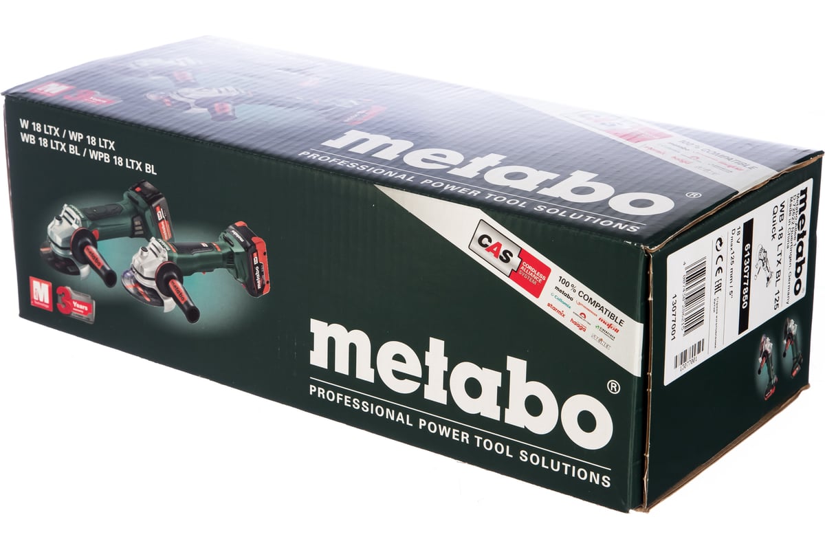 Аккумуляторная угловая шлифмашина Metabo WB 18 LTX BL 125 Quick 613077850 -  выгодная цена, отзывы, характеристики, фото - купить в Москве и РФ